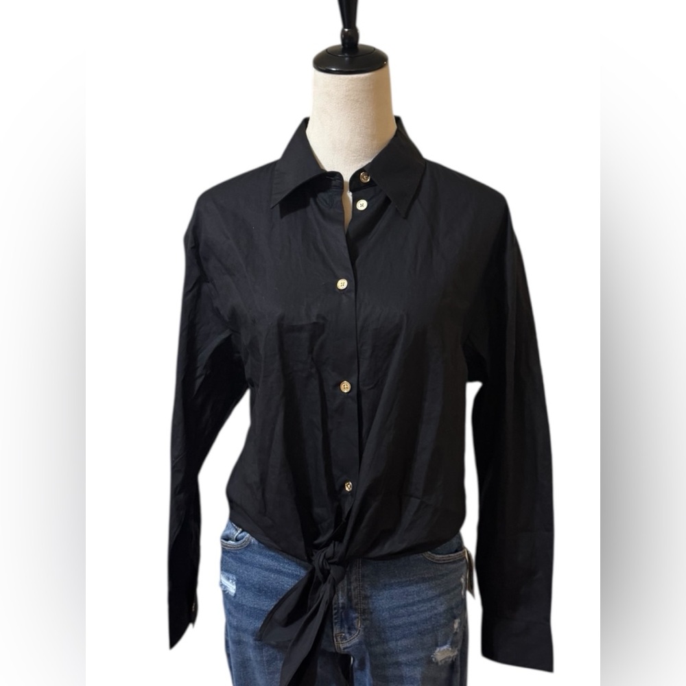 Michael Kors Black Button-Down Shirt